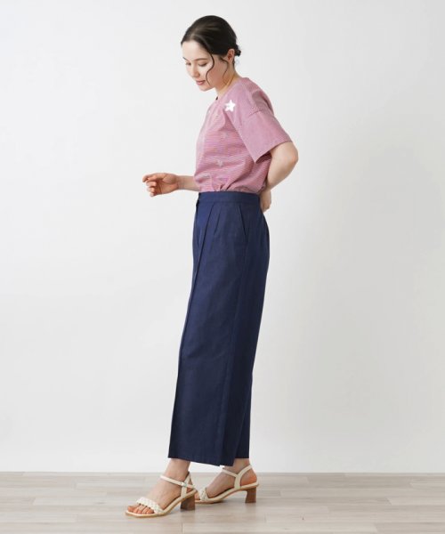 ワイドクロップドパンツ 