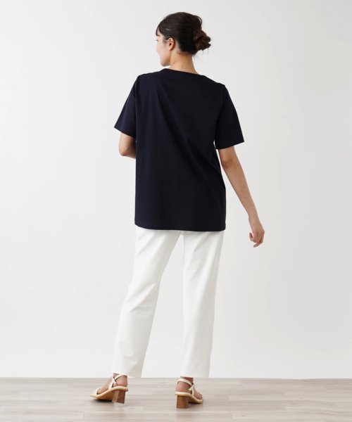 刺繍半袖Tシャツ【Leilian WHITE LABEL】 WHITE LABEL