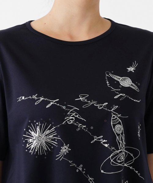 刺繍半袖Tシャツ【Leilian WHITE LABEL】 WHITE LABEL