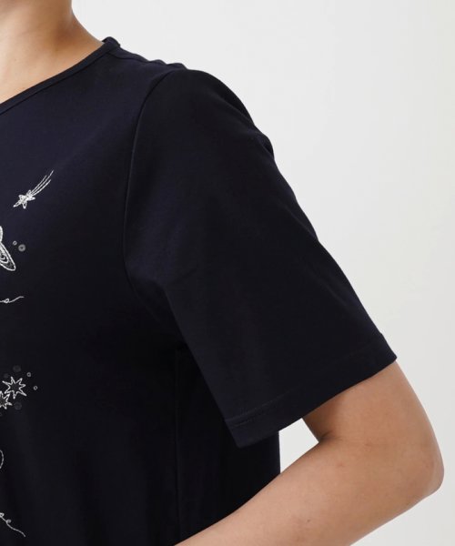 刺繍半袖Tシャツ【Leilian WHITE LABEL】 WHITE LABEL