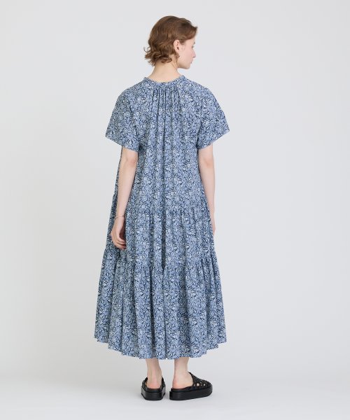 ペイズリープリントティアードワンピース 