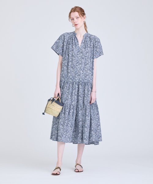 ペイズリープリントティアードワンピース 