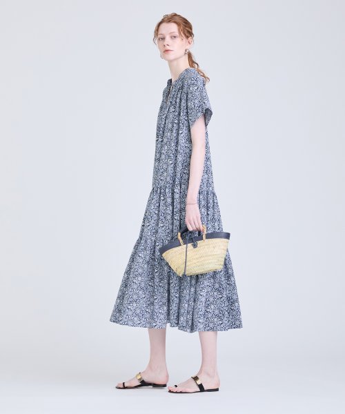 ペイズリープリントティアードワンピース 