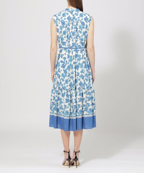 フラワーパネルプリント サックドレス 