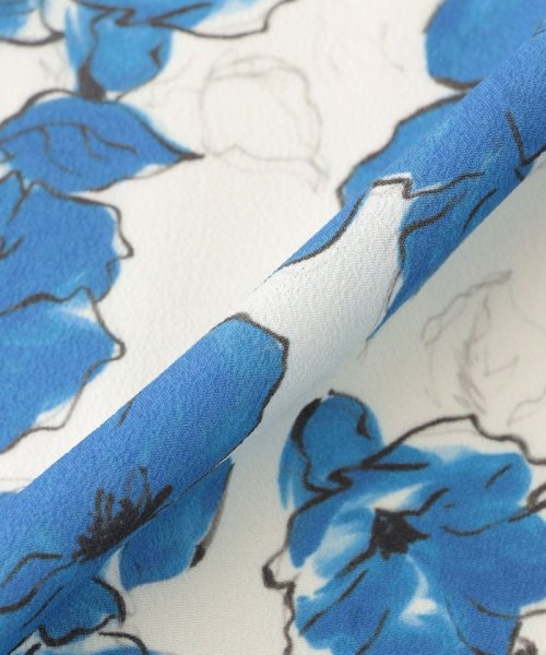 フラワーパネルプリント サックドレス 