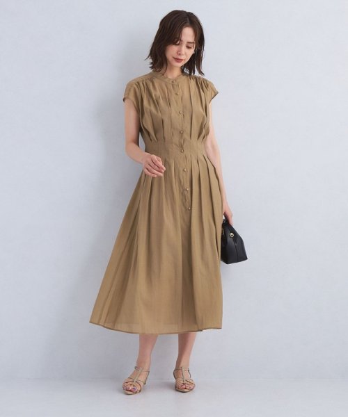 カッセン ウエストタック フレンチスリーブ ワンピース 