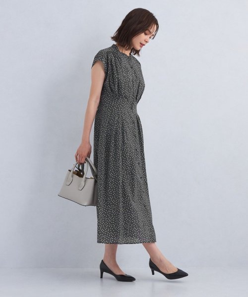 カッセン ウエストタック フレンチスリーブ ワンピース 