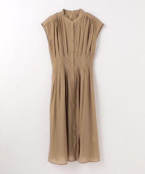 カッセン ウエストタック フレンチスリーブ ワンピース 