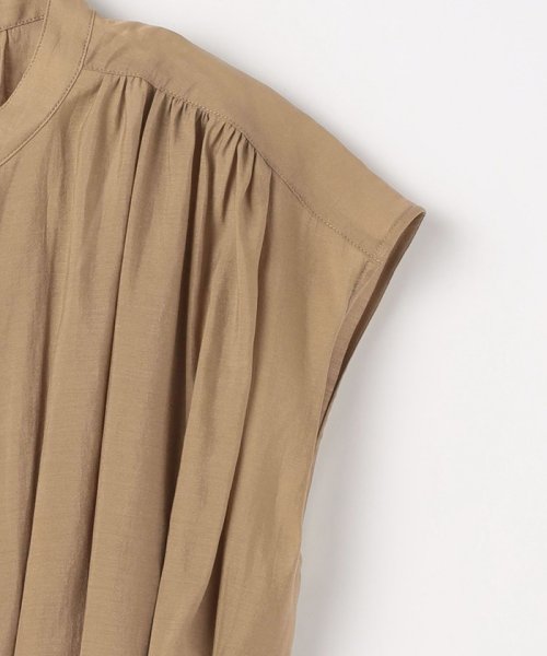 カッセン ウエストタック フレンチスリーブ ワンピース 