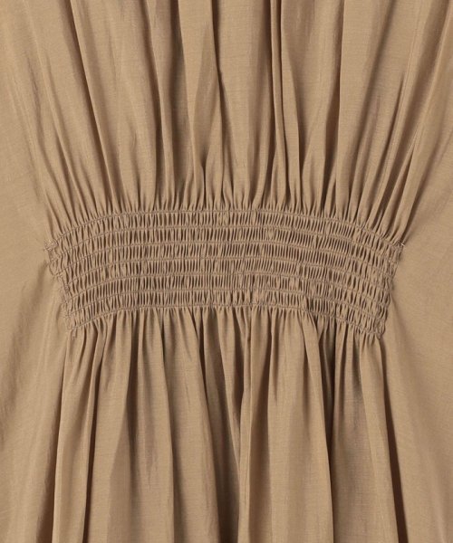 カッセン ウエストタック フレンチスリーブ ワンピース 