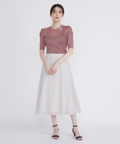 ボリュームスリーブシアーニット 