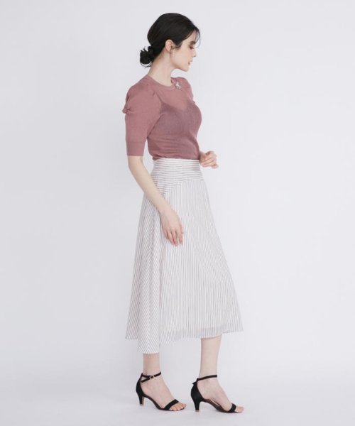 ボリュームスリーブシアーニット 