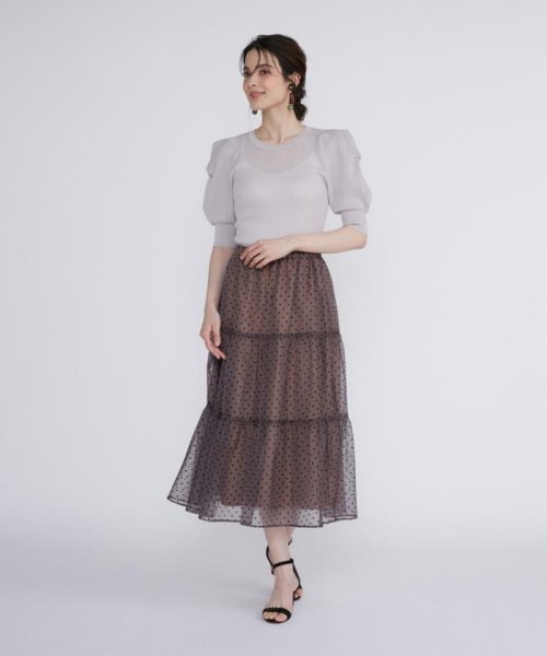 ボリュームスリーブシアーニット 