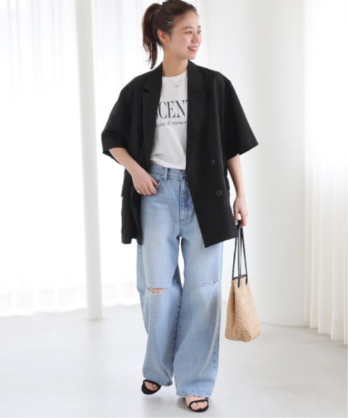 《追加》ソフトリネンMIXハーフスリーブジャケット 