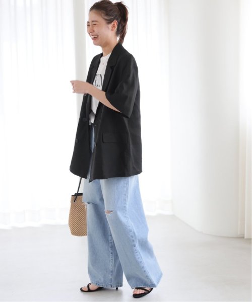 《追加》ソフトリネンMIXハーフスリーブジャケット 
