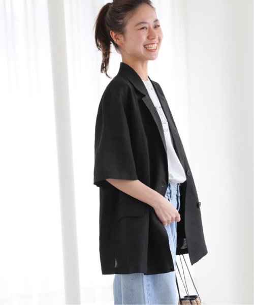 《追加》ソフトリネンMIXハーフスリーブジャケット 