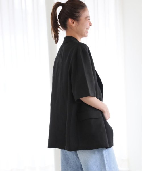 《追加》ソフトリネンMIXハーフスリーブジャケット 