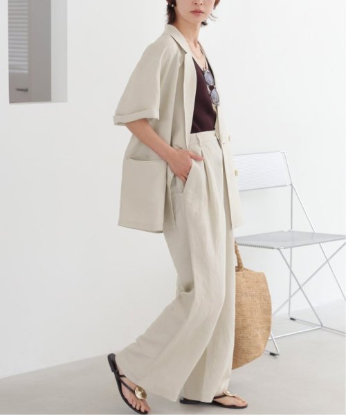 《追加》ソフトリネンMIXハーフスリーブジャケット 