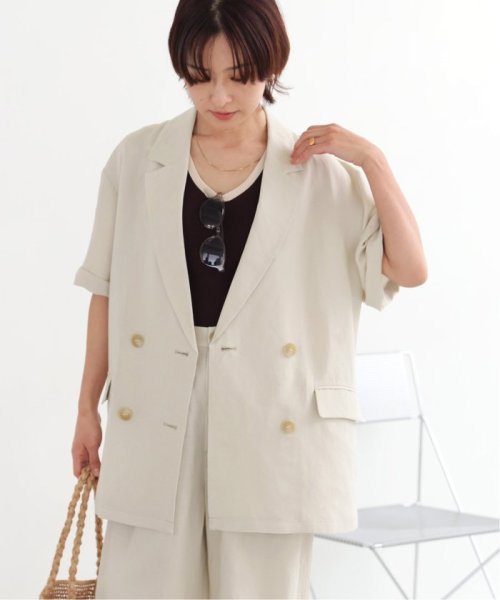 《追加》ソフトリネンMIXハーフスリーブジャケット 