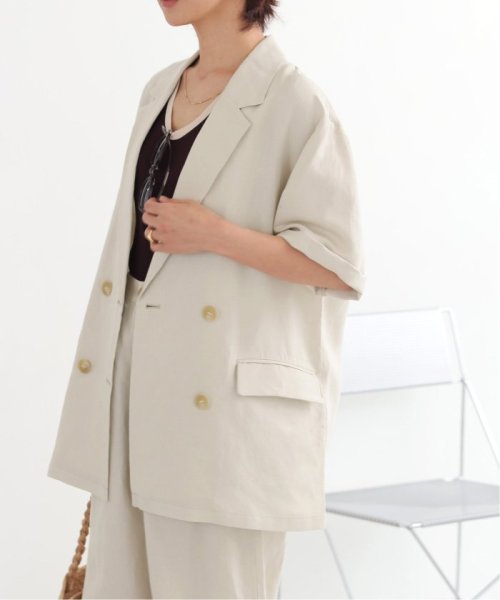 《追加》ソフトリネンMIXハーフスリーブジャケット 