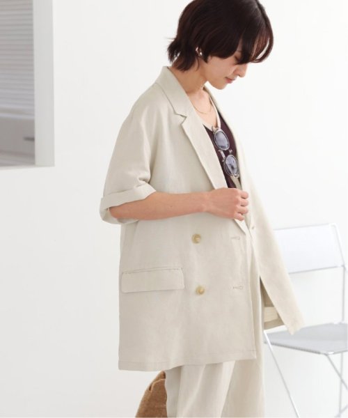 《追加》ソフトリネンMIXハーフスリーブジャケット 