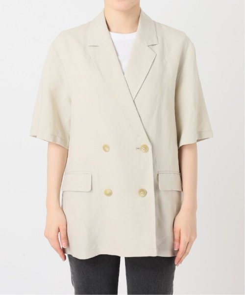 《追加》ソフトリネンMIXハーフスリーブジャケット 