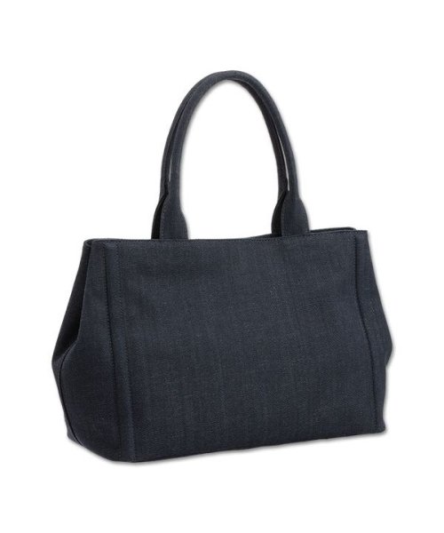 デニムサイドスナップ トート ベージュ ネイビー