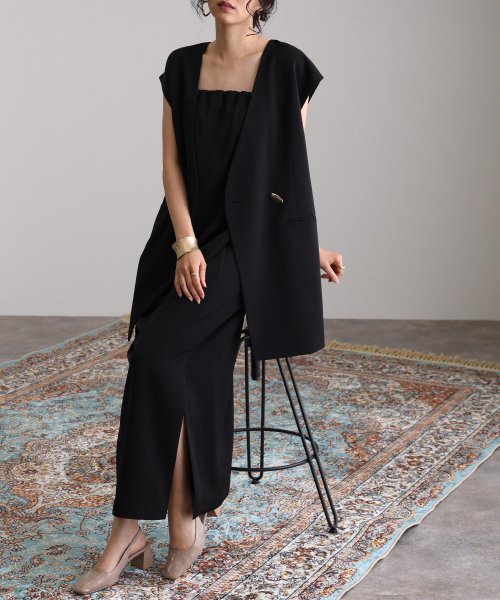 バックシアージレセットアップドレス 表地 　ポリエステル…93%　　　　　ポリウレタン7％ 裏地