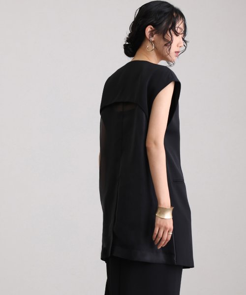 バックシアージレセットアップドレス 表地 　ポリエステル…93%　　　　　ポリウレタン7％ 裏地