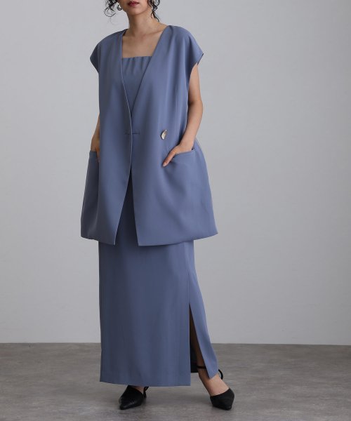 バックシアージレセットアップドレス 表地 　ポリエステル…93%　　　　　ポリウレタン7％ 裏地