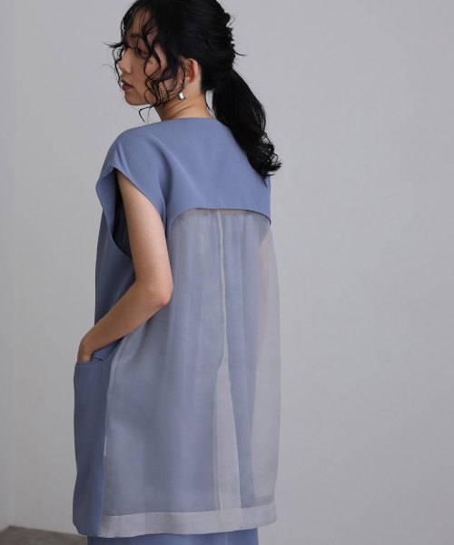 バックシアージレセットアップドレス 表地 　ポリエステル…93%　　　　　ポリウレタン7％ 裏地