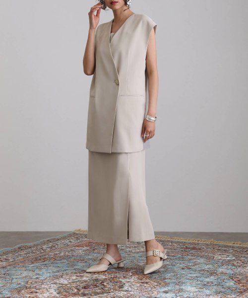 バックシアージレセットアップドレス 表地 　ポリエステル…93%　　　　　ポリウレタン7％ 裏地