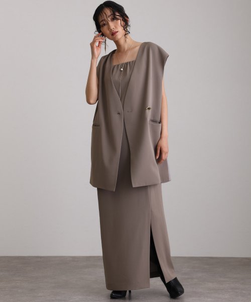 バックシアージレセットアップドレス 表地 　ポリエステル…93%　　　　　ポリウレタン7％ 裏地