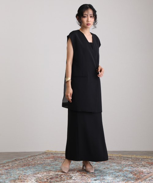 バックシアージレセットアップドレス 表地 　ポリエステル…93%　　　　　ポリウレタン7％ 裏地