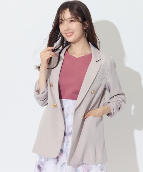 2WAY袖クシュダブルボタンジャケット 