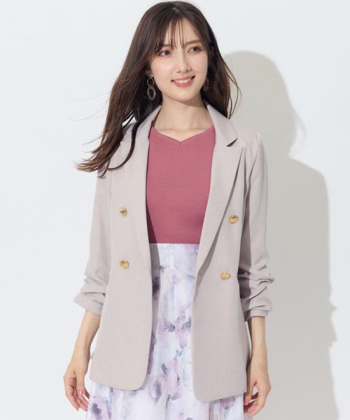 2WAY袖クシュダブルボタンジャケット 