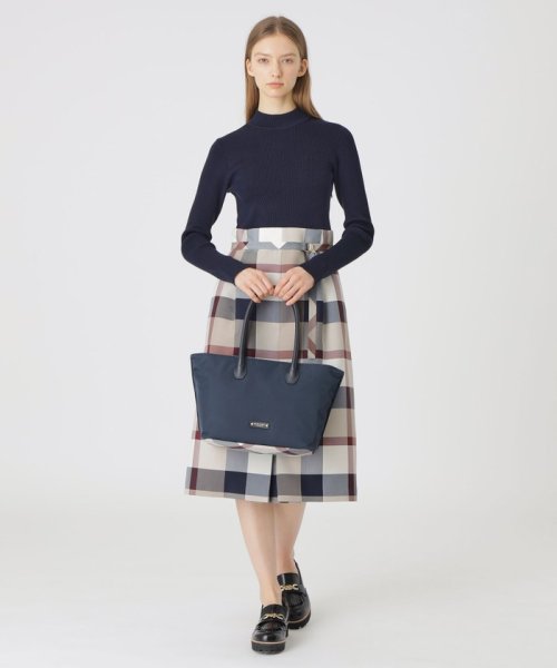 パーシャルクレストブリッジチェックナイロントート 
