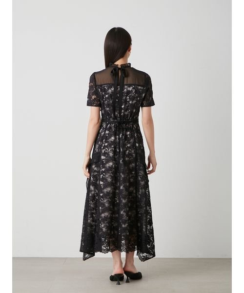 シフォンフリルレースドレス グレー 予めご了承ください