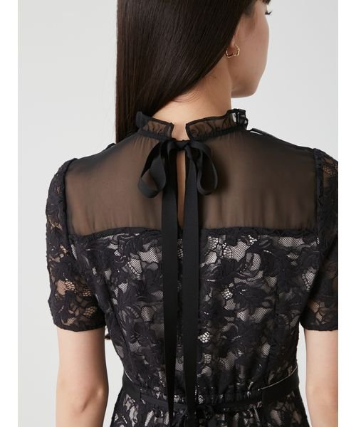 シフォンフリルレースドレス グレー 予めご了承ください