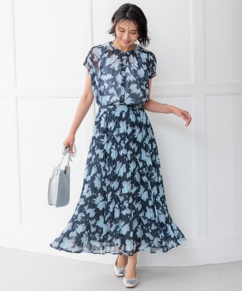 【洗える】Ratti シャドーフラワー プリント ブラウス シャドーフラワー プリント