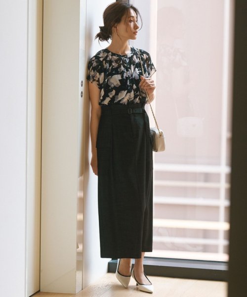 【洗える】Ratti シャドーフラワー プリント ブラウス シャドーフラワー プリント