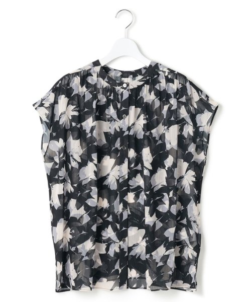 【洗える】Ratti シャドーフラワー プリント ブラウス シャドーフラワー プリント