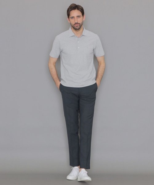 コットンリネンハニカムメッシュポロシャツ 
