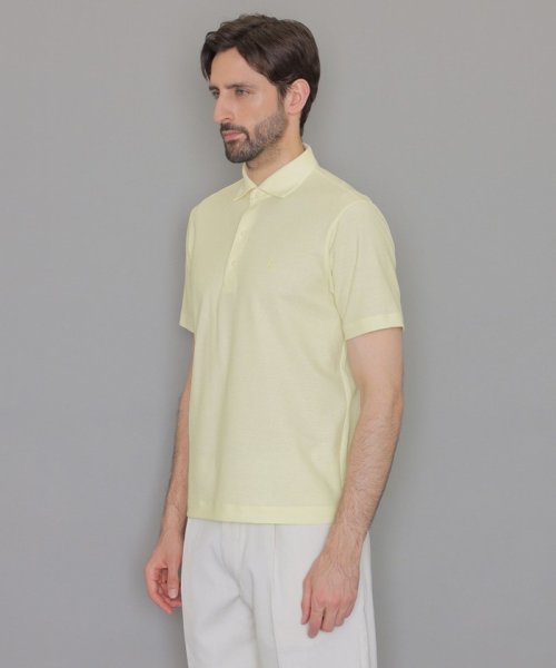 コットンリネンハニカムメッシュポロシャツ 