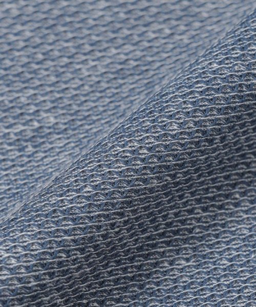 コットンリネンハニカムメッシュポロシャツ 