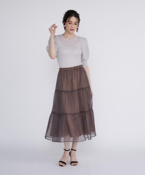 ボリュームスリーブシアーニット 