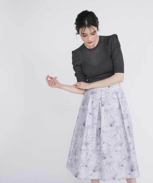 ボリュームスリーブシアーニット 