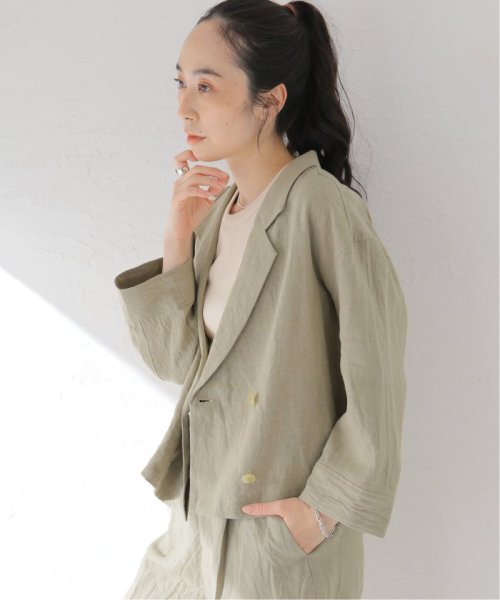 フレンチリネンキャンバスショートジャケット 