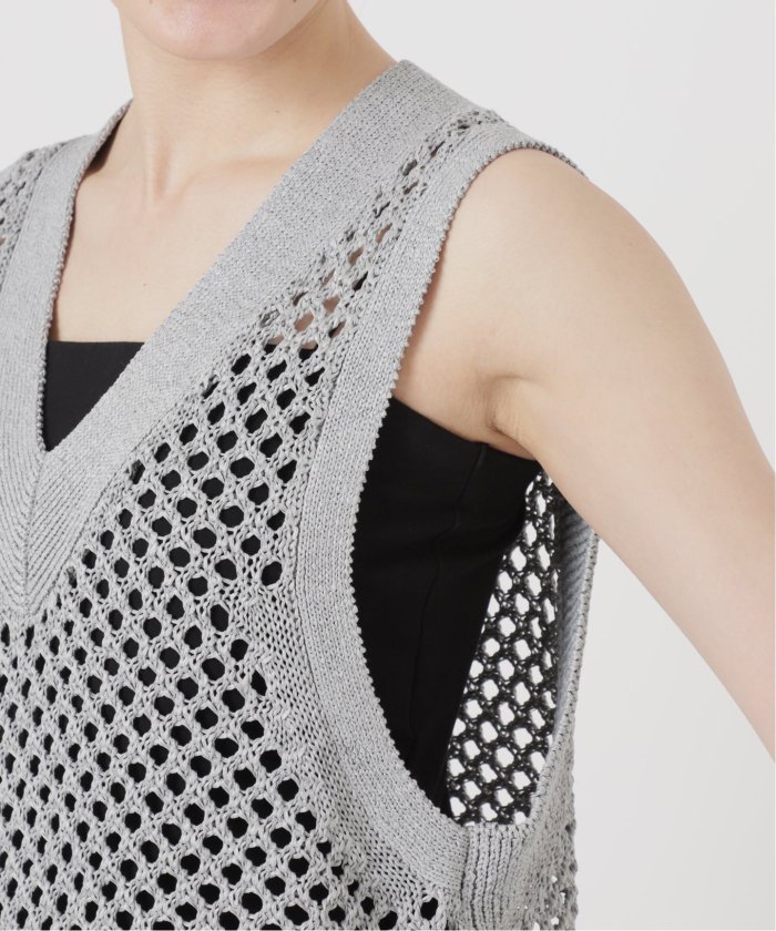 24SSVERMEIL par iena ストローヤーンワイドメッシュベスト