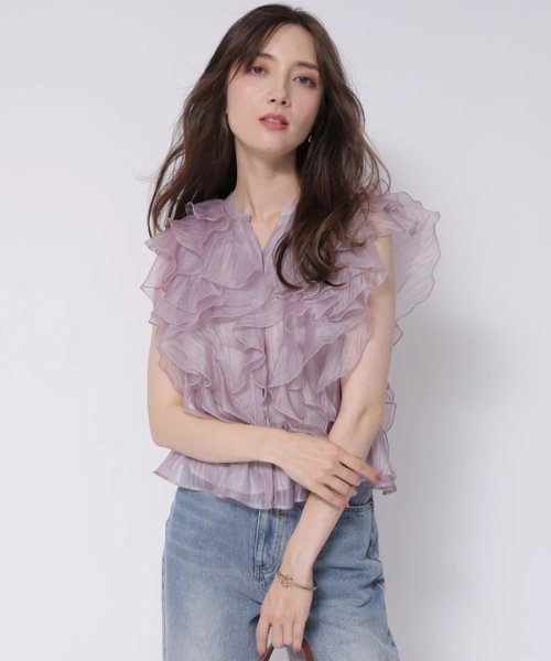 フリルショートブラウス 予めご了承ください